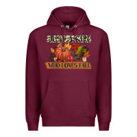 Burgundy just a girl who loves fall Premium Hoodie - CowGirlArtShop
