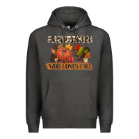 Charcoal Heather just a girl who loves fall Premium Hoodie - CowGirlArtShop