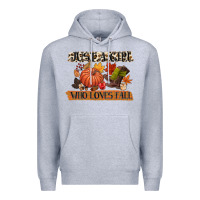 Heather Grey just a girl who loves fall Premium Hoodie - CowGirlArtShop