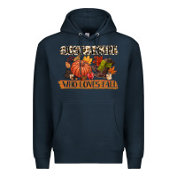 Navy just a girl who loves fall Premium Hoodie - CowGirlArtShop