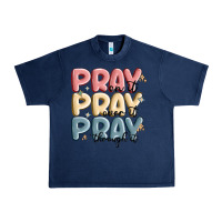Navy pray on it pray over it pray through it Urban Heavy Tee - MaliasSmallBusiness