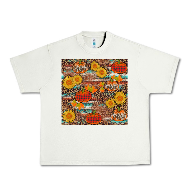 Pumpkin Plaid Sunflower Seamless Urban Heavy Tee by AdoDesignShop | Teevron
