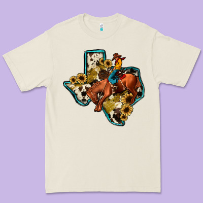 Rodeo Sunflower Texas Map Premium Tee Designed By Jahusdesignshop