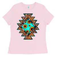 Aztec Leopard Turquoise Sunflower Ladies Tee | Teevron