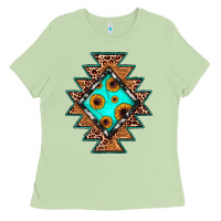 Matcha aztec leopard turquoise sunflower Ladies Tee - JahusDesignShop