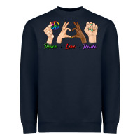 Navy Peace Love Pride Heavyweight Sweatshirt - BundleAndBundleShop