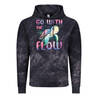 Cloud Black go with flow turtle Vintage Hoodie - MaliasSmallBusiness