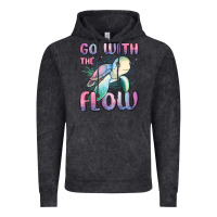 Vintage Black go with flow turtle Vintage Hoodie - MaliasSmallBusiness