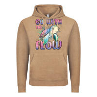 Vintage Coffee go with flow turtle Vintage Hoodie - MaliasSmallBusiness