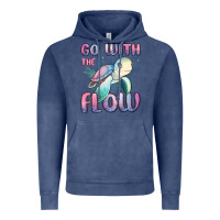 Vintage Denim go with flow turtle Vintage Hoodie - MaliasSmallBusiness