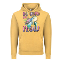 Vintage Mustard go with flow turtle Vintage Hoodie - MaliasSmallBusiness