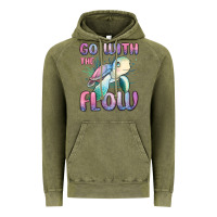 Vintage Olive go with flow turtle Vintage Hoodie - MaliasSmallBusiness