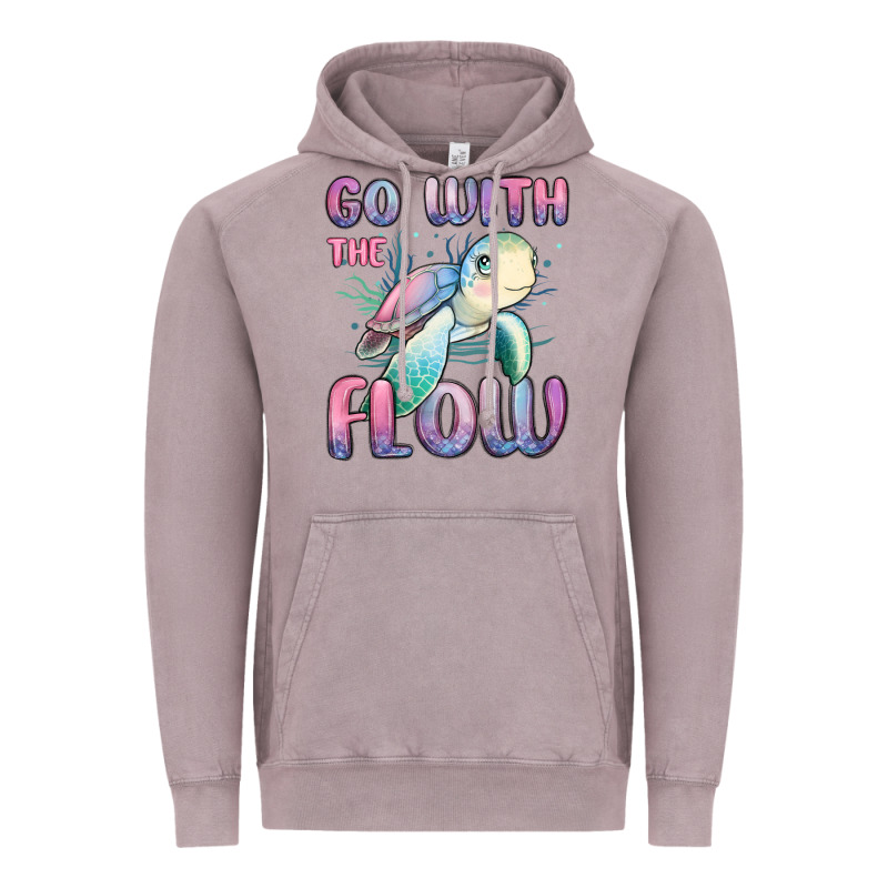 Go With Flow Turtle Vintage Hoodie by MaliasSmallBusiness | Teevron