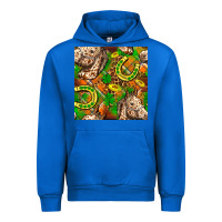 Cobalt St. Patrick's Day Horse With Horseshoes Seamless Urban Hoodie - FaDigitalArtStudio