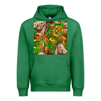 Emerald St. Patrick's Day Horse With Horseshoes Seamless Urban Hoodie - FaDigitalArtStudio