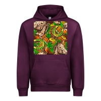 Mauve Wine St. Patrick's Day Horse With Horseshoes Seamless Urban Hoodie - FaDigitalArtStudio