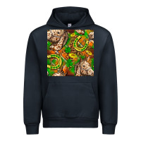 Navy St. Patrick's Day Horse With Horseshoes Seamless Urban Hoodie - FaDigitalArtStudio