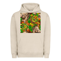 Pigment French Oak St. Patrick's Day Horse With Horseshoes Seamless Urban Hoodie - FaDigitalArtStudio