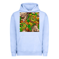 Pigment Grape Ice St. Patrick's Day Horse With Horseshoes Seamless Urban Hoodie - FaDigitalArtStudio