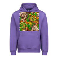 Tulip St. Patrick's Day Horse With Horseshoes Seamless Urban Hoodie - FaDigitalArtStudio