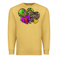 Antique Gold mardi gras hearts Premium Sweatshirt - CowGirlArtShop