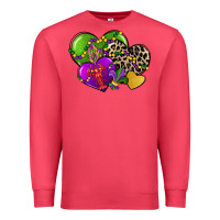 Mardi Gras Hearts Premium Sweatshirt | Teevron