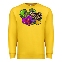 Lemon mardi gras hearts Premium Sweatshirt - CowGirlArtShop