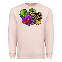 Pale Pink mardi gras hearts Premium Sweatshirt - CowGirlArtShop