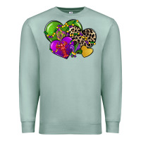 Seafoam mardi gras hearts Premium Sweatshirt - CowGirlArtShop