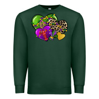 Sports Green mardi gras hearts Premium Sweatshirt - CowGirlArtShop