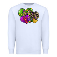 White mardi gras hearts Premium Sweatshirt - CowGirlArtShop