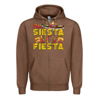 Chestnut No Siesta Let's Fiesta Zipper Hoodie - texasbilliewilder