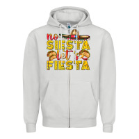 Dove Grey No Siesta Let's Fiesta Zipper Hoodie - texasbilliewilder