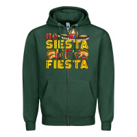 Sports Green No Siesta Let's Fiesta Zipper Hoodie - texasbilliewilder