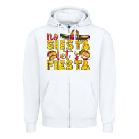 White No Siesta Let's Fiesta Zipper Hoodie - texasbilliewilder