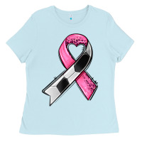 Baby Blue breast cancer sport ribbons Ladies Tee - AdoDesignShop