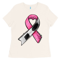 Bone breast cancer sport ribbons Ladies Tee - AdoDesignShop