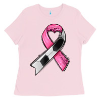 Bubblegum Pink breast cancer sport ribbons Ladies Tee - AdoDesignShop