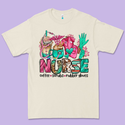 Nurse Coffee Scrubs Rubber Gloves Premium Tee Designed By Jasminsmagicworld