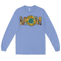 Colony Blue Western Mom With Gemstone And Sunflower Long Sleeve Tee - BundleAndBundleShop