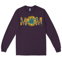 Plum Western Mom With Gemstone And Sunflower Long Sleeve Tee - BundleAndBundleShop