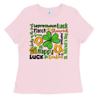 Bubblegum Pink st patrick s day Ladies Tee - Artiststas