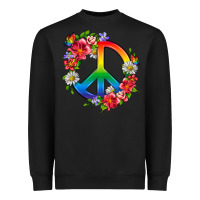 Black Peace Pride LGBTQ+ And Flowers Heavyweight Sweatshirt - BundleAndBundleShop