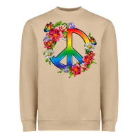 Mushroom Peace Pride LGBTQ+ And Flowers Heavyweight Sweatshirt - BundleAndBundleShop