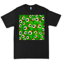 Black halloween eye balls seamless pattern Premium Tee - BundleAndBundleShop