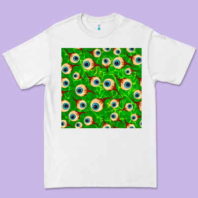 Halloween Eye Balls Seamless Pattern Premium Tee Designed By Bundleandbundleshop