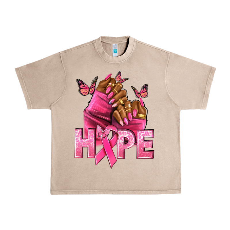 Hope Breast Cancer Nails Urban Heavy Tee by NancyCooperArtShop | Teevron