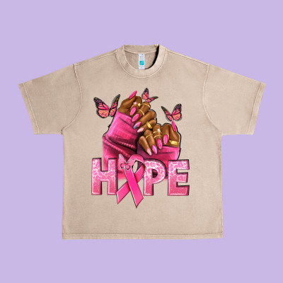Hope Breast Cancer Nails Urban Heavy Tee Designed By Nancycooperartshop