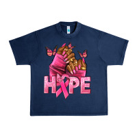 Navy Hope Breast Cancer nails Urban Heavy Tee - NancyCooperArtShop