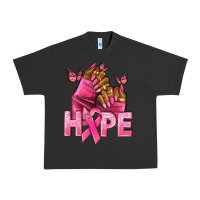 Pigment Black Hope Breast Cancer nails Urban Heavy Tee - NancyCooperArtShop